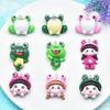 Glossy Resin Green Frog Pendant Keychain for DIY Jewelry