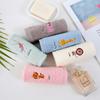 5pcs Cotton Small Square Towel Cartoon Embroidered Plain Color Hook Children's Square Towel