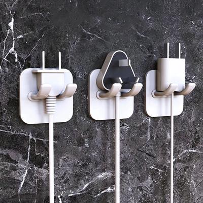 Organizer Pencil Cases 1/5PCS Hook Organizers Flush-free Hooks Plug Socket Storage Home and Power Rack Bathroom Decoration Items