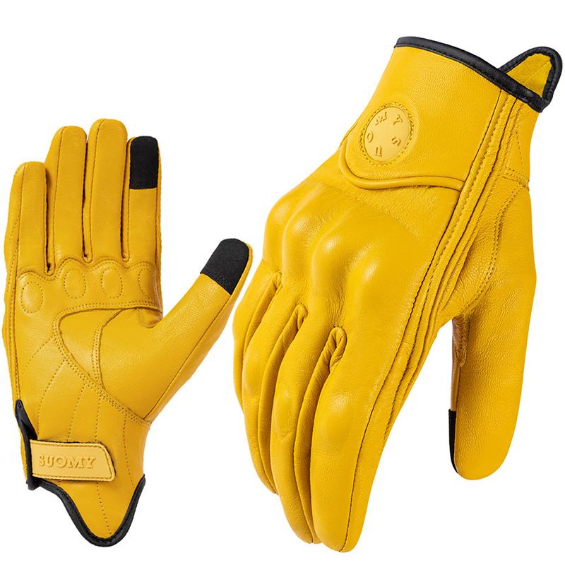 Motorcycle Leather Gloves Waterproof Breathable Touch Screen Gloves Goat Leather Motocross Full Finger Riding Gloves