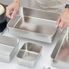 Food Storage Trays Rectangle Preservation Box with Plastic Cover Stainless Steel Multi-Function Rustproof Barbecue Food Storager