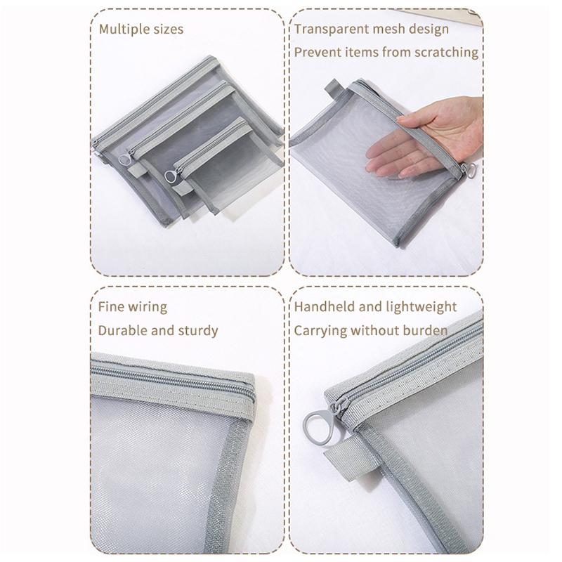 Mini Mesh Hard Disk Card Reader Bags Portable Earphone Data Cable Chargers Storage Bag U Disk Zipper Pouch Travel Organizer