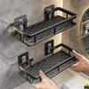 Bathroom Shelf No Drill Wall Mounted Shampoo Bottle Shower Corner Rack Toilet Storage Rack Aluminum Bathroom Kitchen Acssories