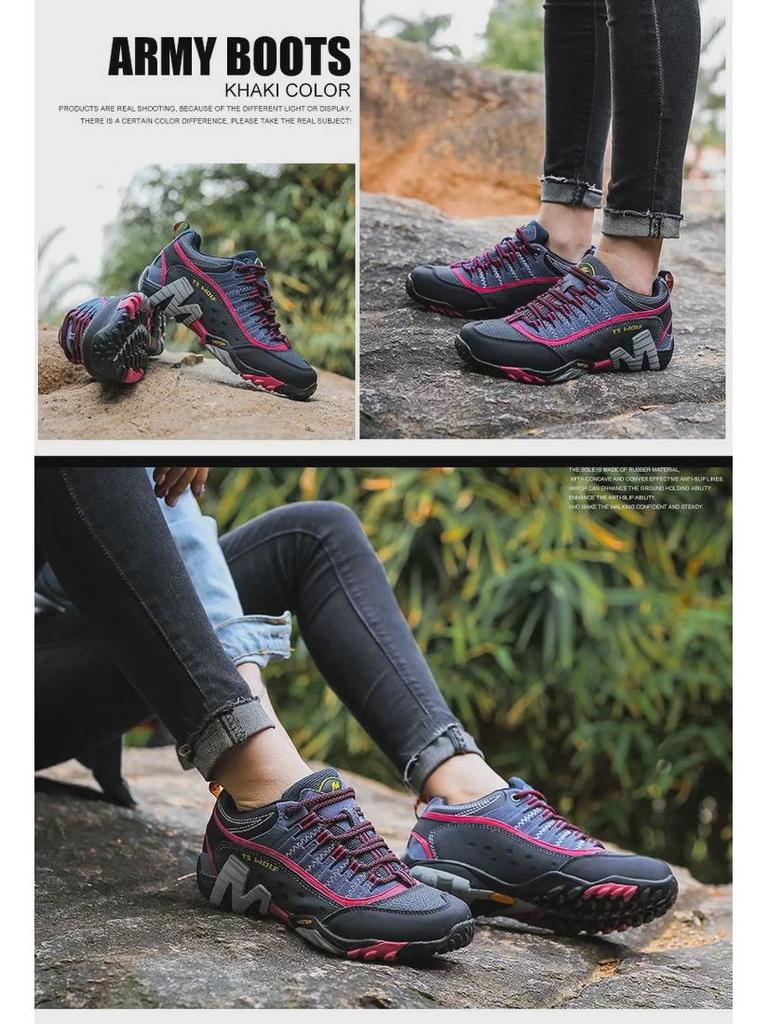Cross-Border Fashion Trend Large-Size Couple Hiking and Casual Lace-Up Shoes