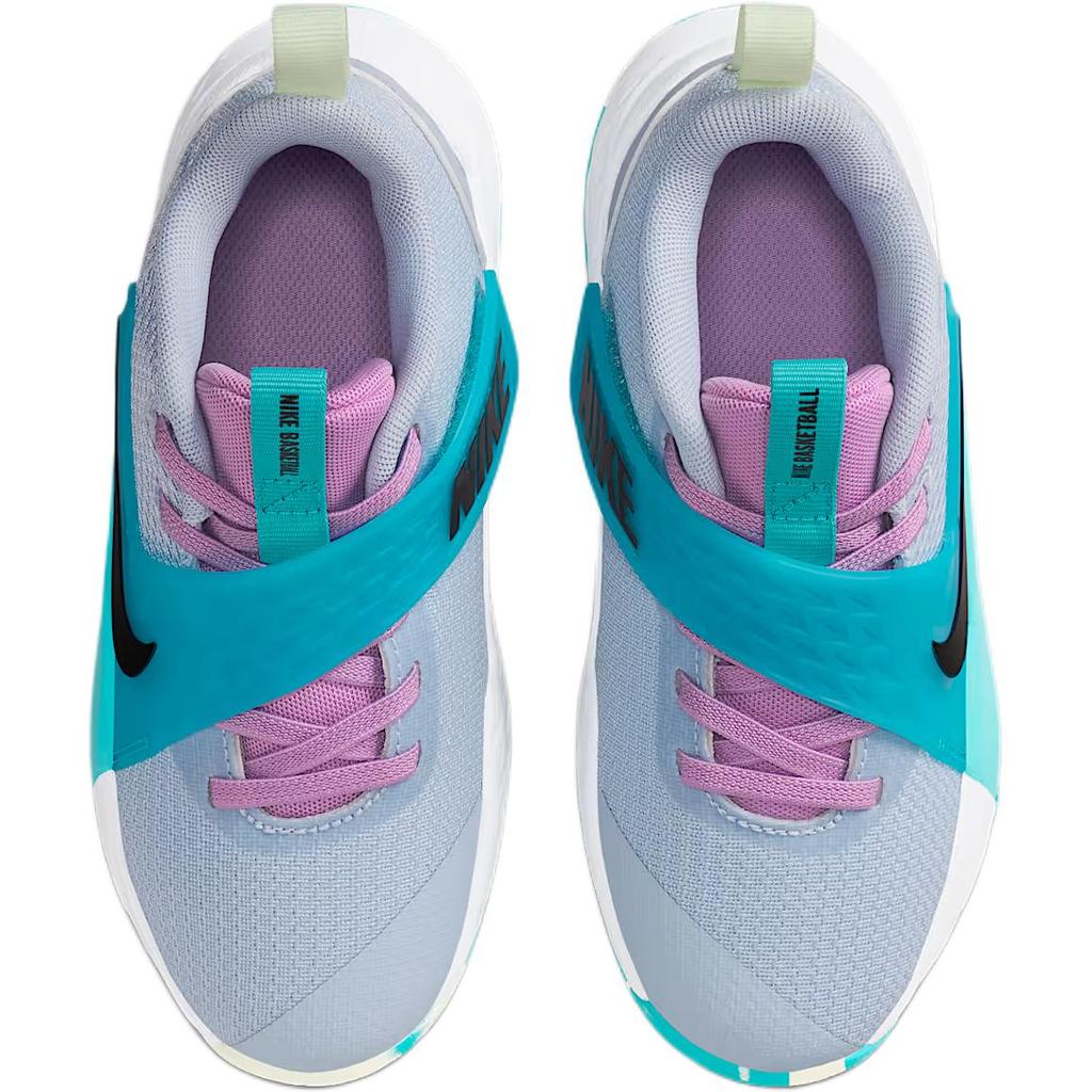 Nike Team Hustle D 12 Low Top Children's Basketball Shoes Gray Blue Children Aged 3 7 Years Old HF6280-007