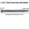 Flexible Drain Hose, Extendable Flexible Sink Drain Hose P-Trap with Adapter Suitable for Kitchens Bathrooms Outdoors and RVs