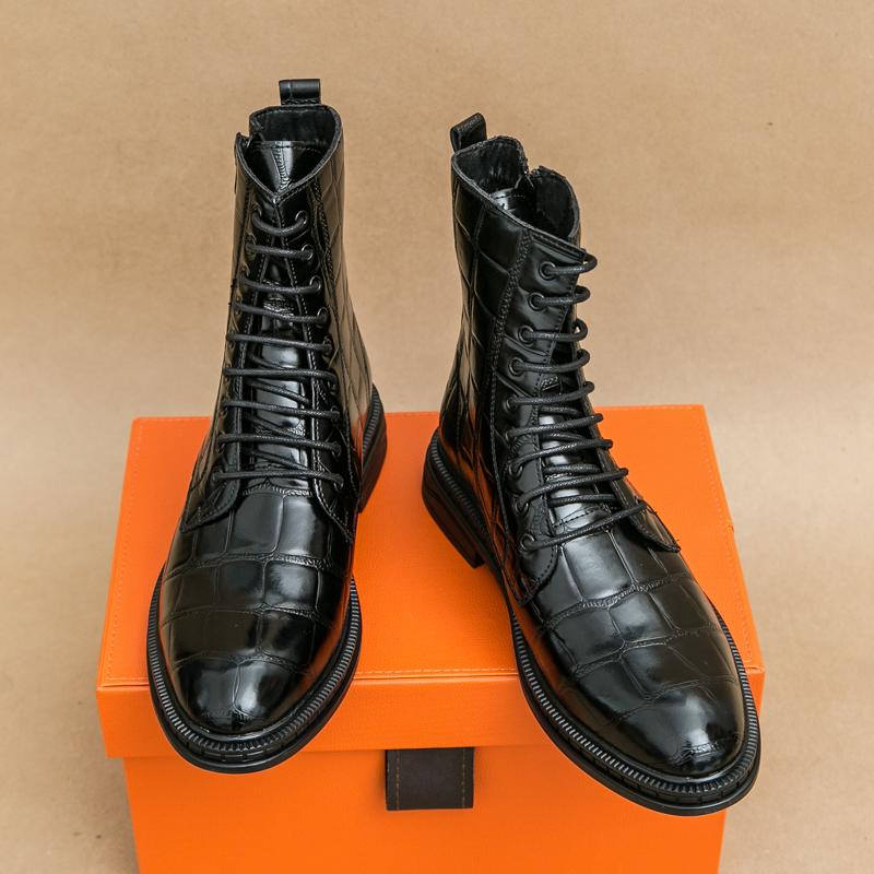 

Мужские кожаные туфли с высоким верхом Повседневные и удобные Британский стиль Вечеринка и Офис Уличная мода Молодежные ботинки Горячие 45