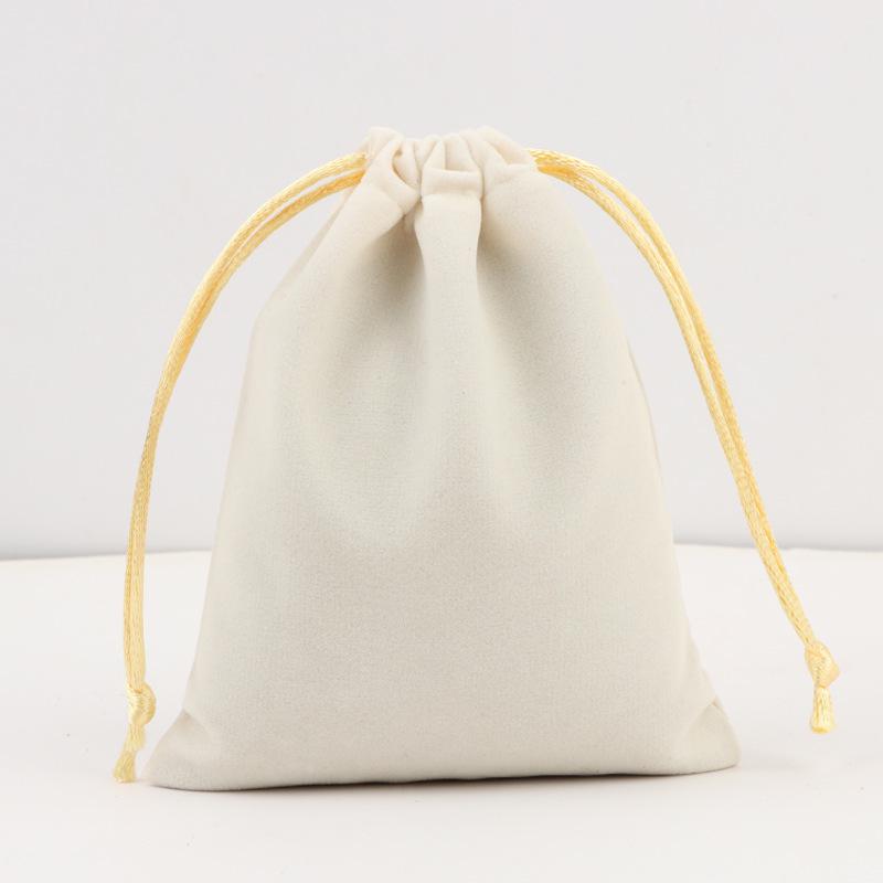 Velvet Drawstring Pouch with Gold Trim - Custom Jewelry Gift Bag