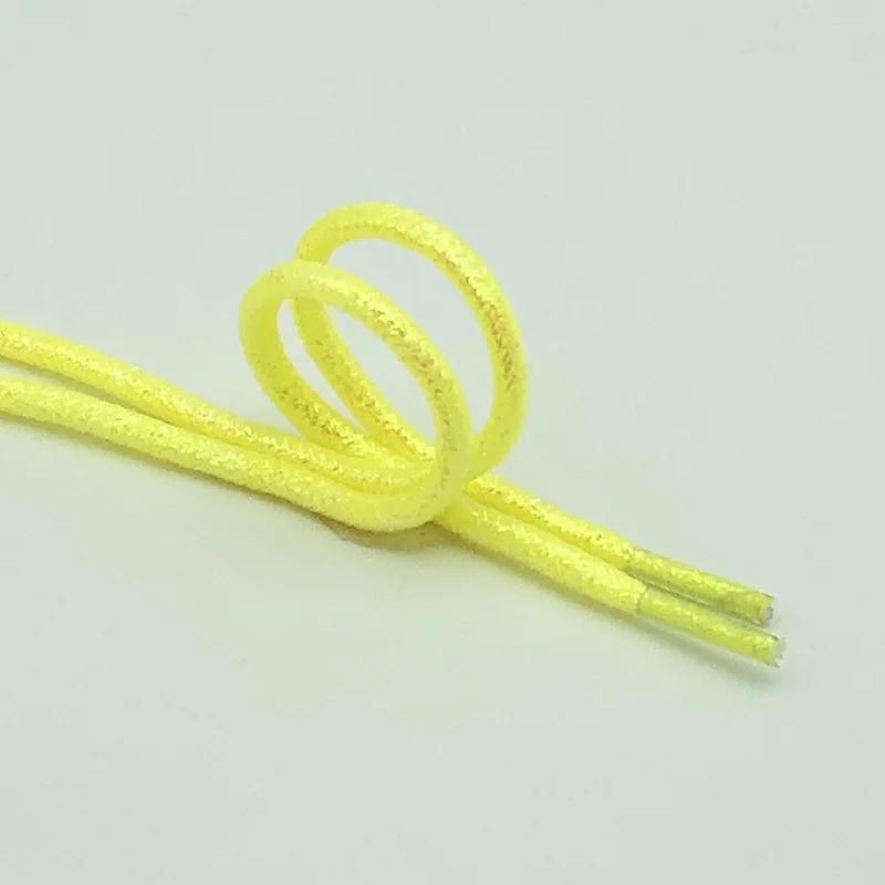 Round Shiny Metallic Glitter Shoelaces Gold Silver Silk Shoe Laces Canvas Casual Colorful Gradient Sneakers Shoelace