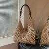 Large capacity hollow bag women's summer new versatile shoulder messenger bag woven seaside beach bag