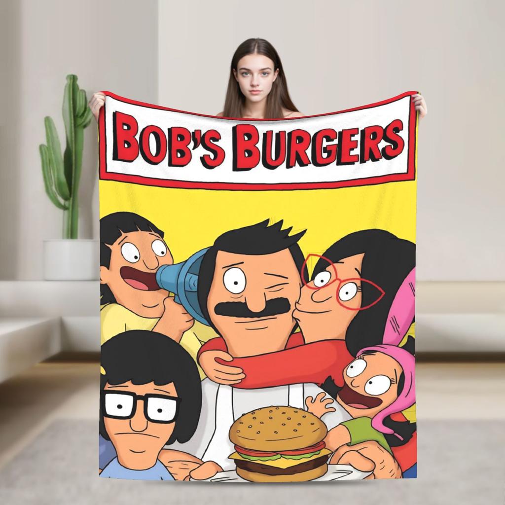 B-Bob Burgers Thanksgiving  Blanket Multiple Sizes Super Soft and Warm  Throw Blankets for Sofa Couch and Bed