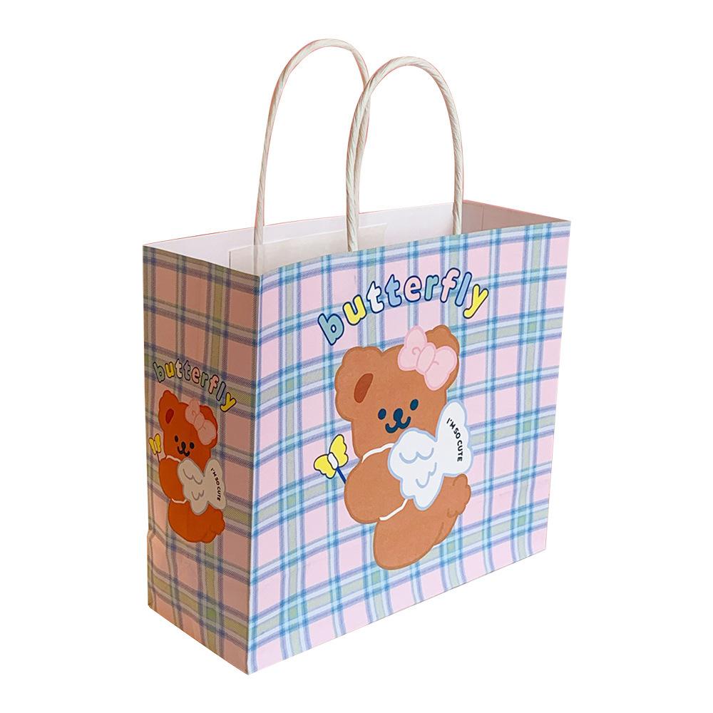 Gift Bag Cartoon Super Cute Bear Gift Wrapping Paper Bag Student Mini Carry-on Shopping Bag