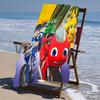 proof beach towel with a Ricky Zoom pattern - soft,absorbent,quick-drying,machine washable - perfect for swimming,camping,bathing