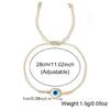 Bohemian Evil Eyes Glass Bead Bracelet Gold Accented Adjustable Cord Wristchain Jewelry For Everyday Wear