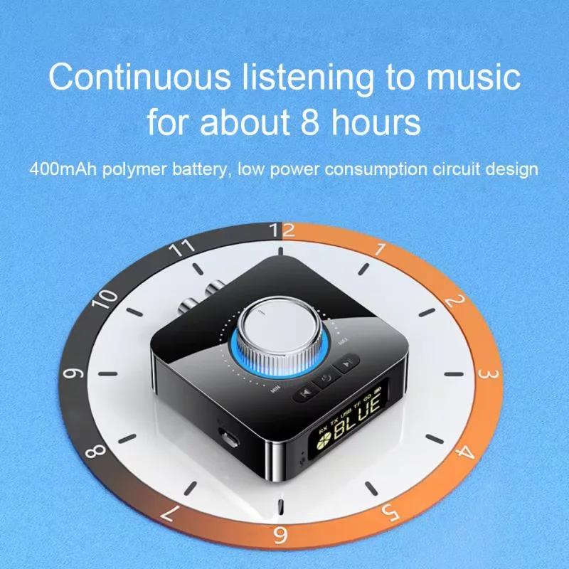 Bluetooth 5.4 Receiver Transmitter 3.5mm AUX RCA TF/U-Disk Jack Stereo Wireless Audio Adapter LED Display for Car Kit TV PC