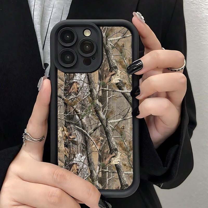Trendy forest camouflage design phone case suitable for iPhone 17 16 15 14 13 12 11 Pro/Max/Plus anti drop and shockproof
