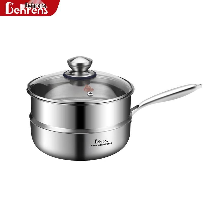 Berens 24cm 304 Stainless Steel Multifunctional Frying Pan with Steamer