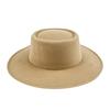 Formal Britishstyle Hat Wide Brim Flat Top Solid Color Winter Frenchinspired