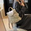 Schoolbag Korean College Style Backpack Women's 1011 New Trendy Fashion Folded Nylon Canvas Bag Casual Handbag