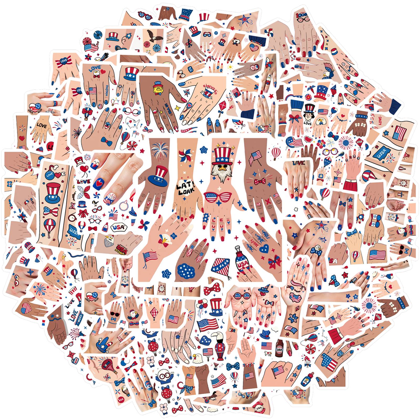 35pcs Patriotic Patriotic Symbols Stickers American Icons Stationery Stickers DIY Stickers For DIY Phone Guitar Laptop