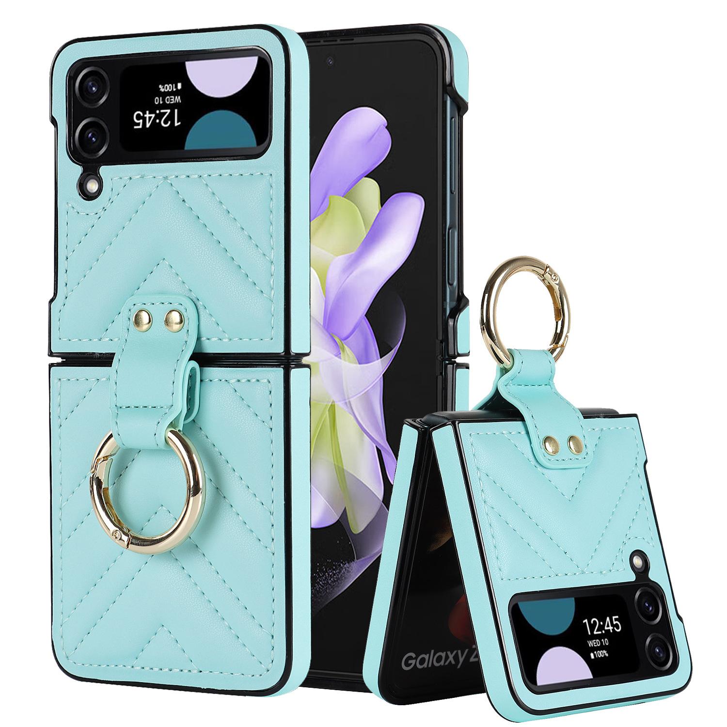 

Z Flip5 Folding Mobile Phone Case Ring Suitable for Samsung Flip6 Small Fragrance Style Sub Mobile Phone Case Leather Case Galaxy Z Flip 5