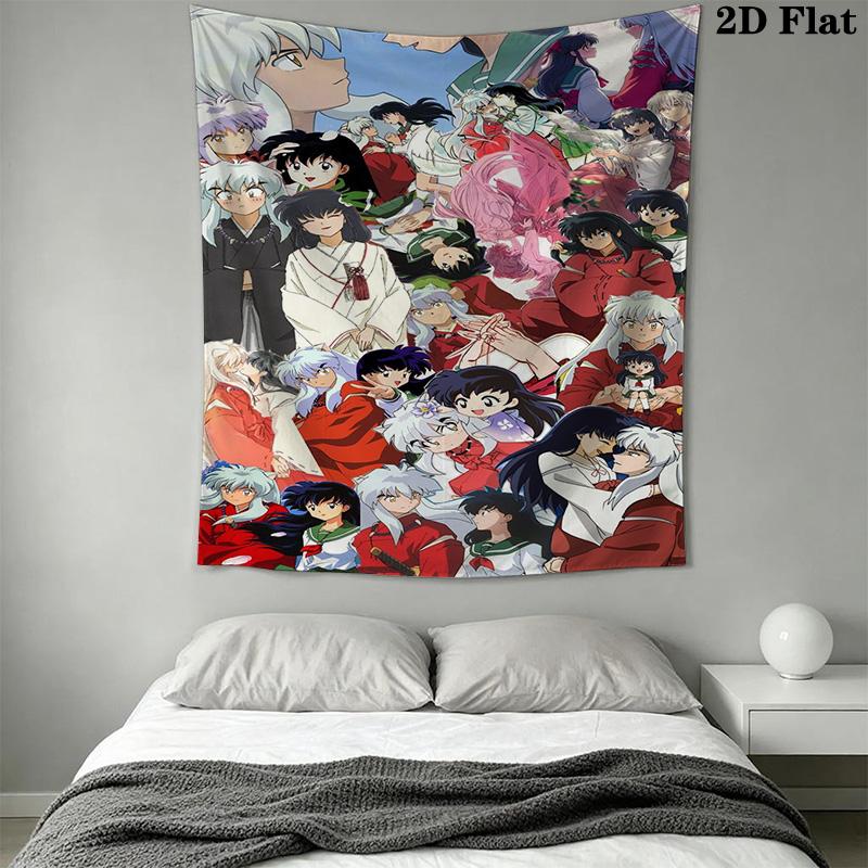 Inuyasha Timeless Adventures Tapestry Wallmounted Fashion Print Home Decor Wall Covering Decoration Homestay Soft Decoration Tapestry