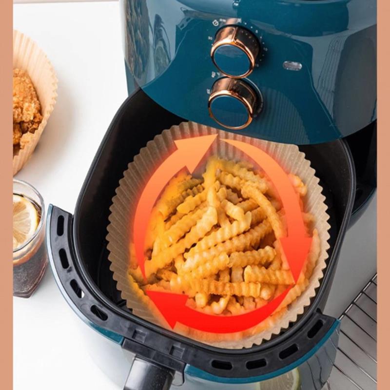 25 stk engangs luftfrityrkoker pergamentpapir bakeoljetett foring non-stick matte