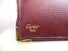 Authentische Cartier Must de Cartier Bordeaux Leder Bifold Lange Geldbörse #a590 Überholt