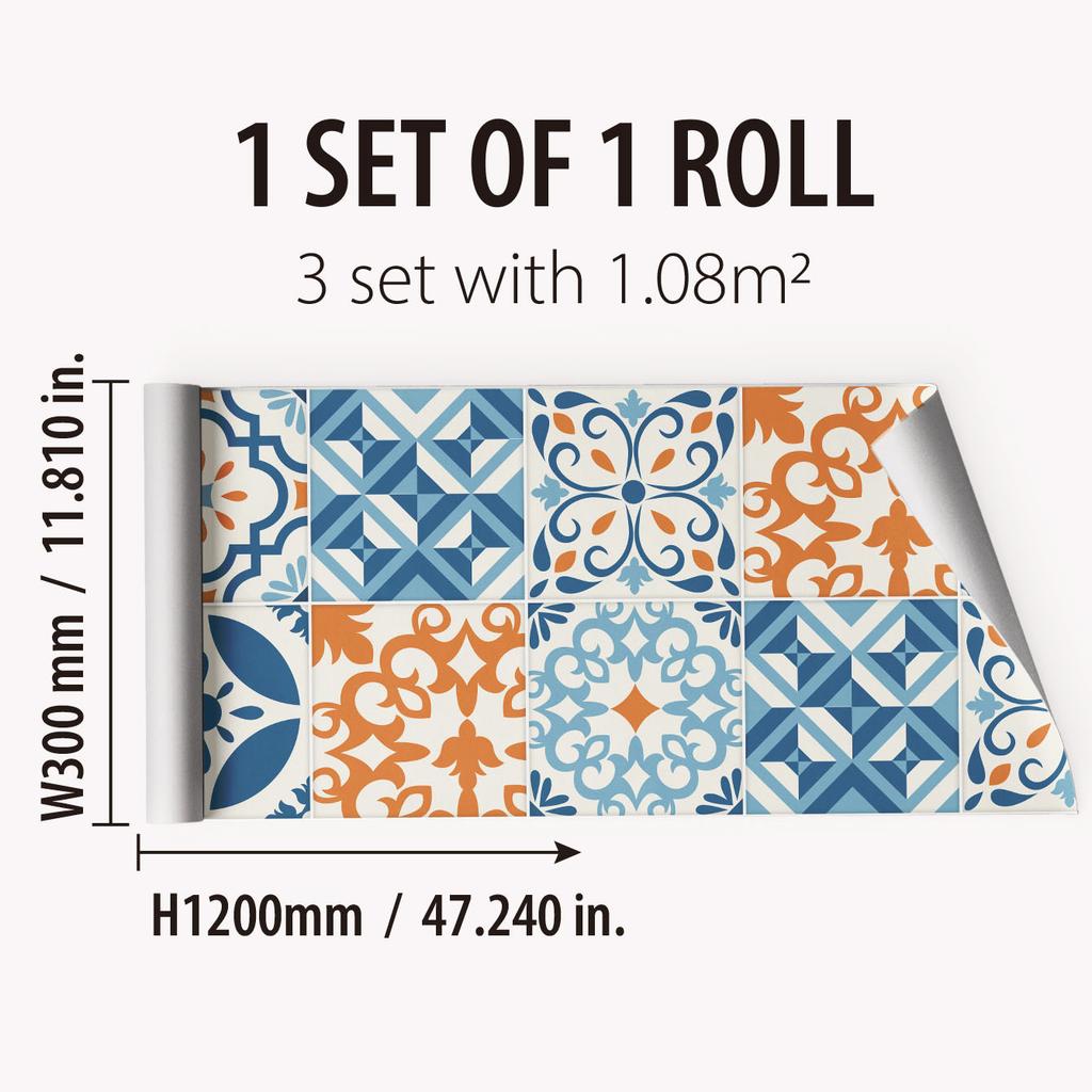 Bohemian Style Thickened Kitchen Sticker Waterproof Self-Adhesive Kitchen And Bathroom Wall Sticker Home Decoration Ethnic Pattern Wall Sticker