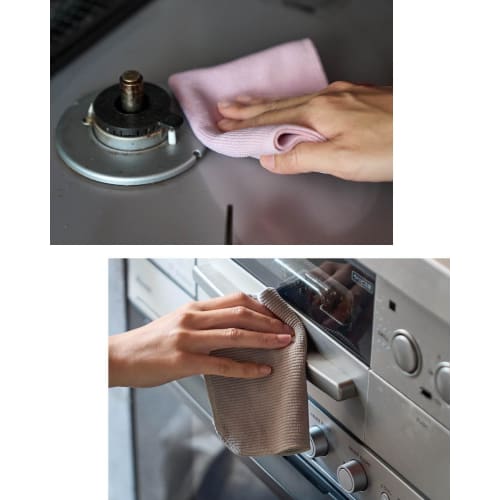 FUKITORU. Cleaning Cloths, Kitchen Towels, Set of 2, 30x20cm, Made in Japan, Professional Grade, Thoroughly Wipes Away Dirt and Oil, Microfiber, Kitch