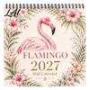 Student School Year Organizer 2027 Flamingo Wall Calendar Hanging 12 Monthly Planner with Yearly Appointment Tracking Pad Large Writable Blocks
