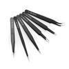 Individually Packaged Black Anti-Static Stainless Steel Precision Tweezers for Bead and Rhinestone Jewelry Accessories