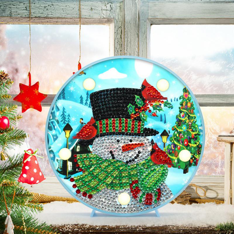 Diamond Painting LED Night Light Drawing Seat Decorative Bedside Lamp