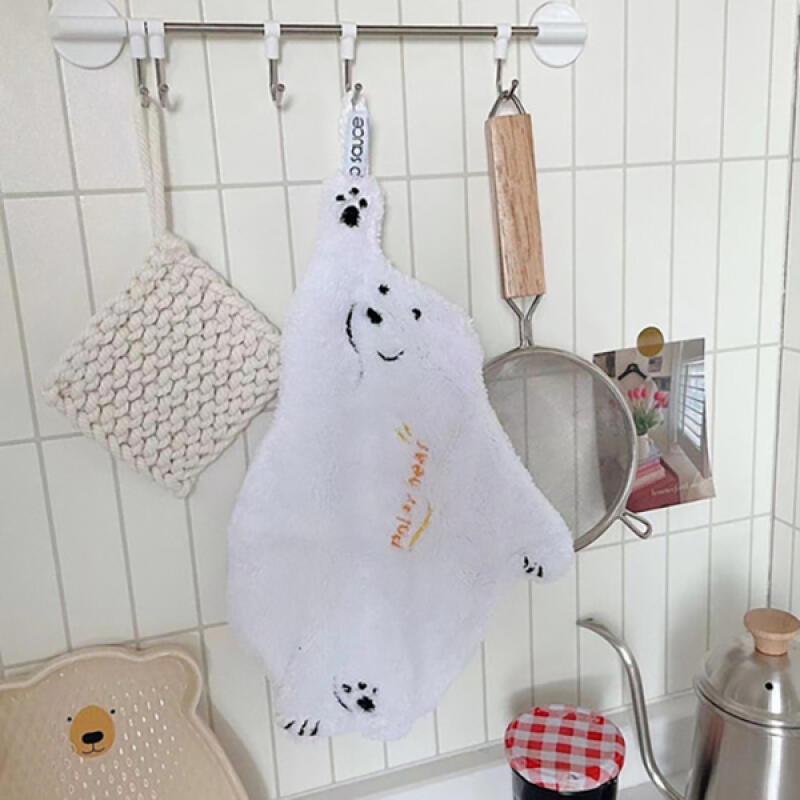 

Cute polar bear ring hand towel kitchen towel