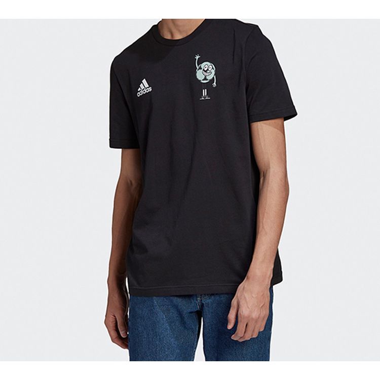 Adidas Lil Stripe Number Print Short Sleeve T-Shirt Men Tops Black GE4686