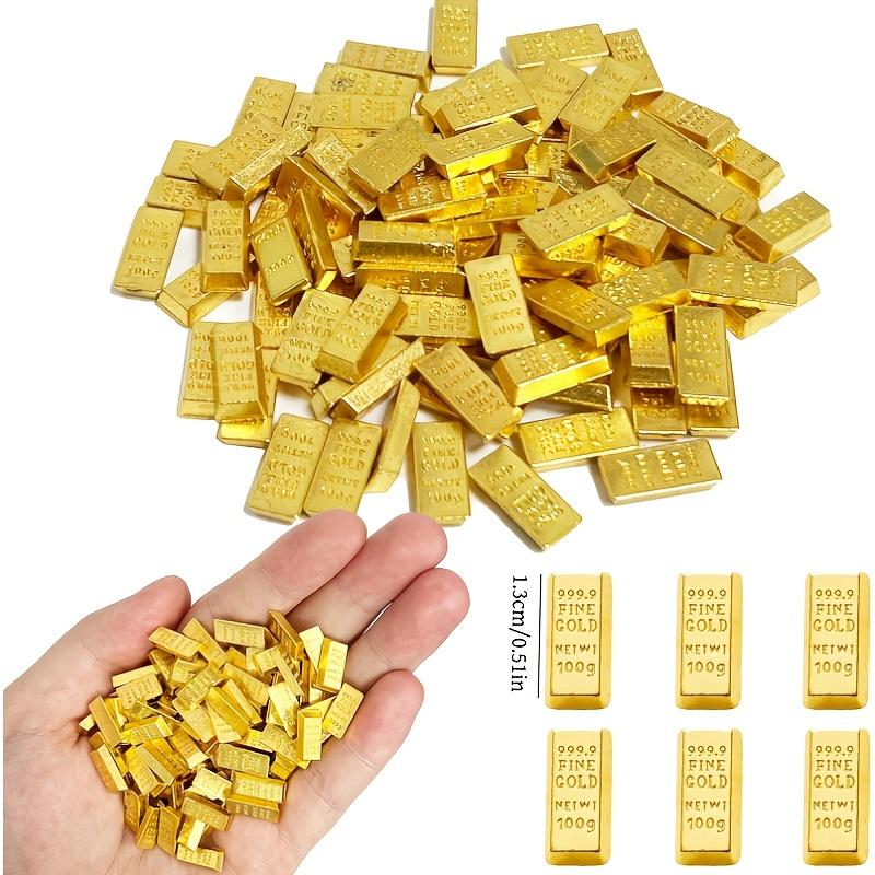 50/100pcs Ultra-Realistic Mini Gold Bars Simulated Gold Ingots Model Sets DIY Ornament Accessories Solid Material