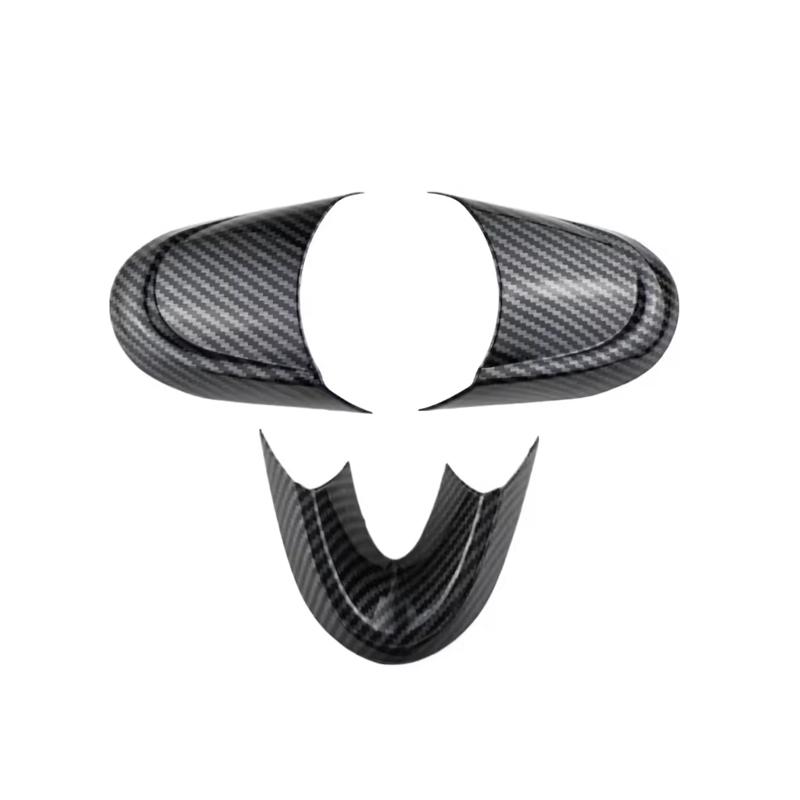 3pcs ABS Carbon Fiber For BMW MINI Cooper F54 F55 F56 F57 F60 Steering Wheel Trim Cover Sticker Car Interior Accessories