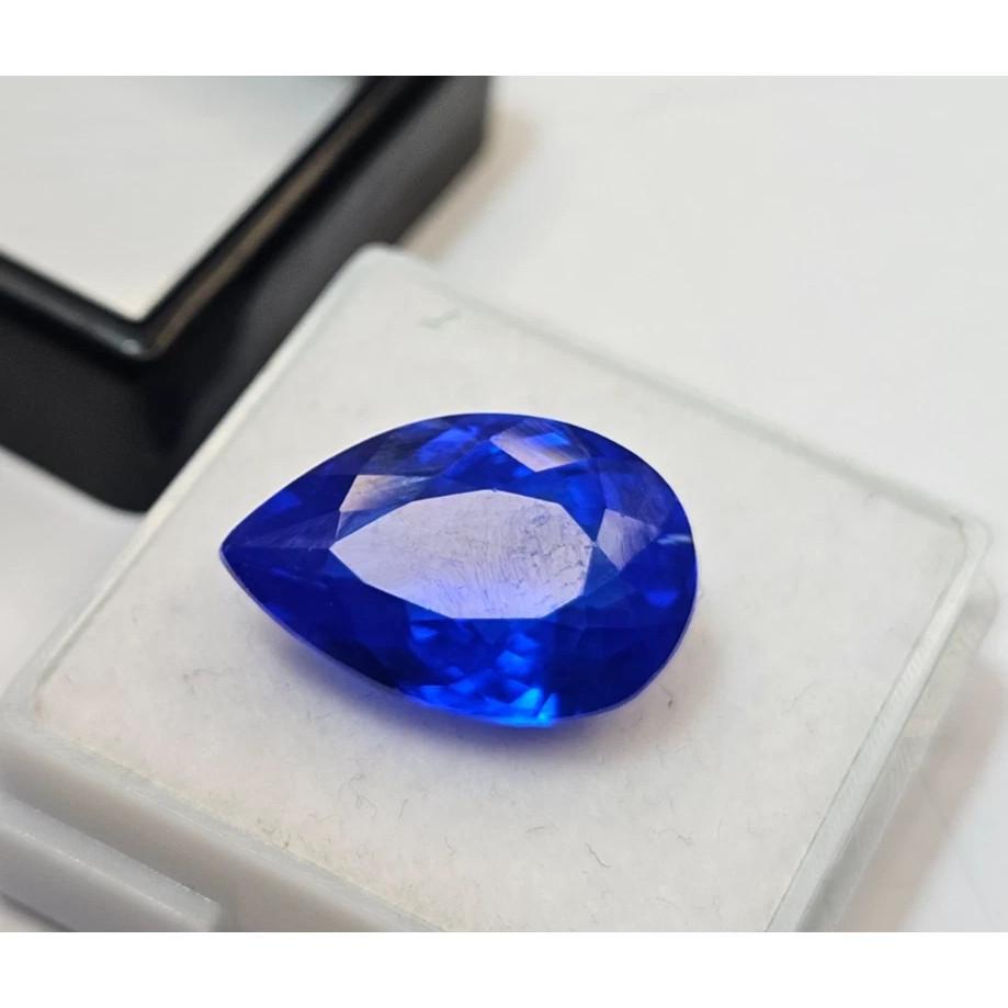 Stunning Sapphire Blue Natural Pear Cut 8-9 Ct Certified Loose Gemstone