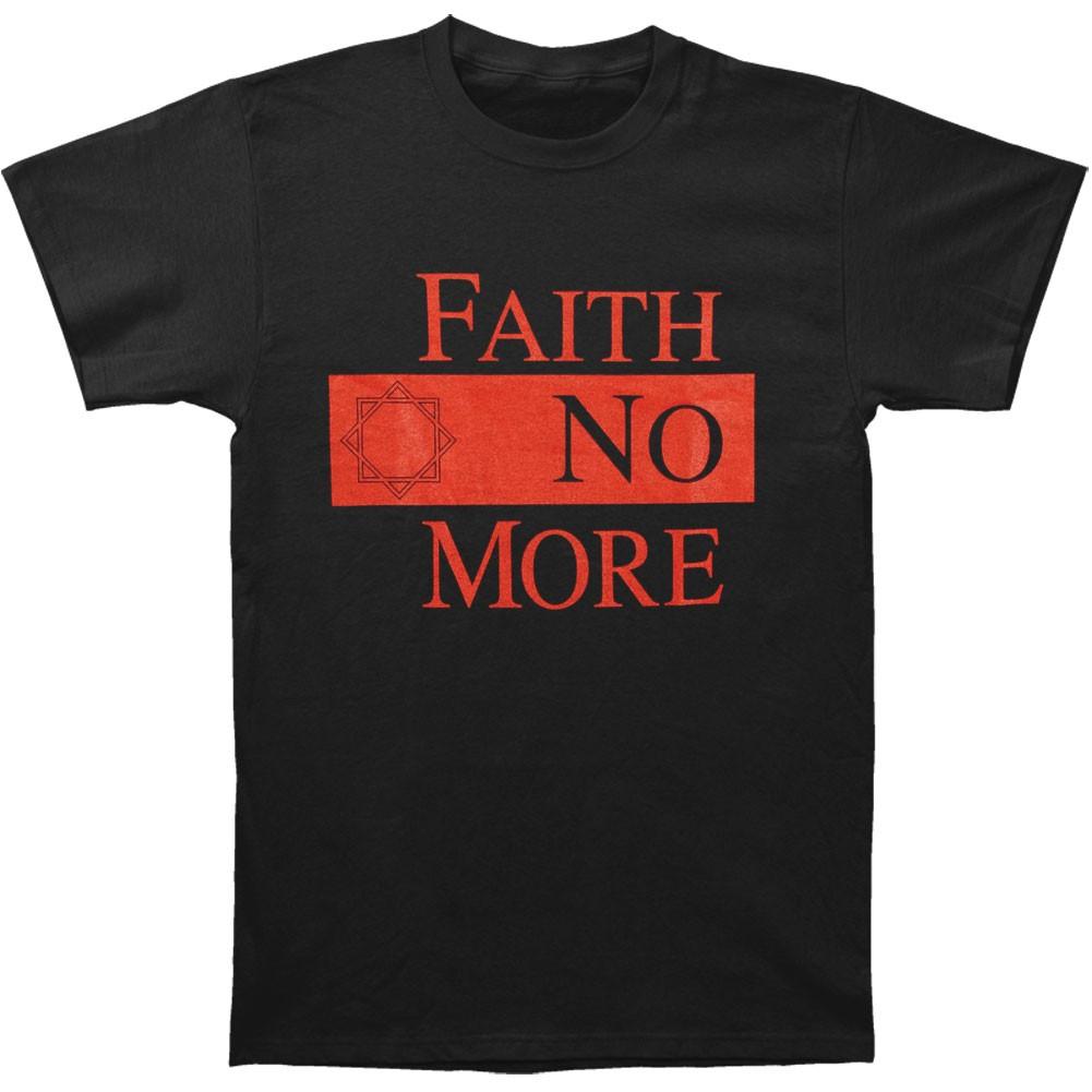 Men s Faith No More Classic New Logo Star Slim Fit T-shirt Small Black XL