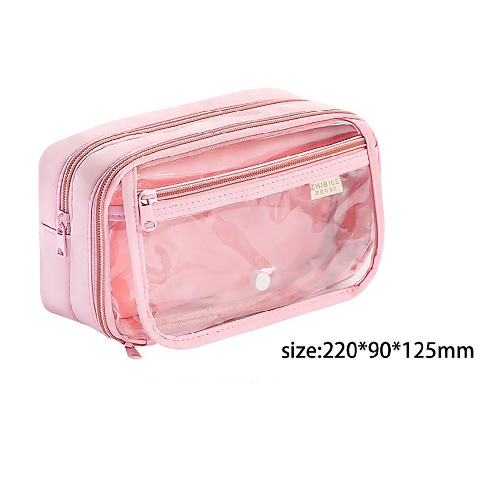 Transparent Flip Cover Pencil Case 8 Layers Stationery Storage Pouch  Office School Supplies