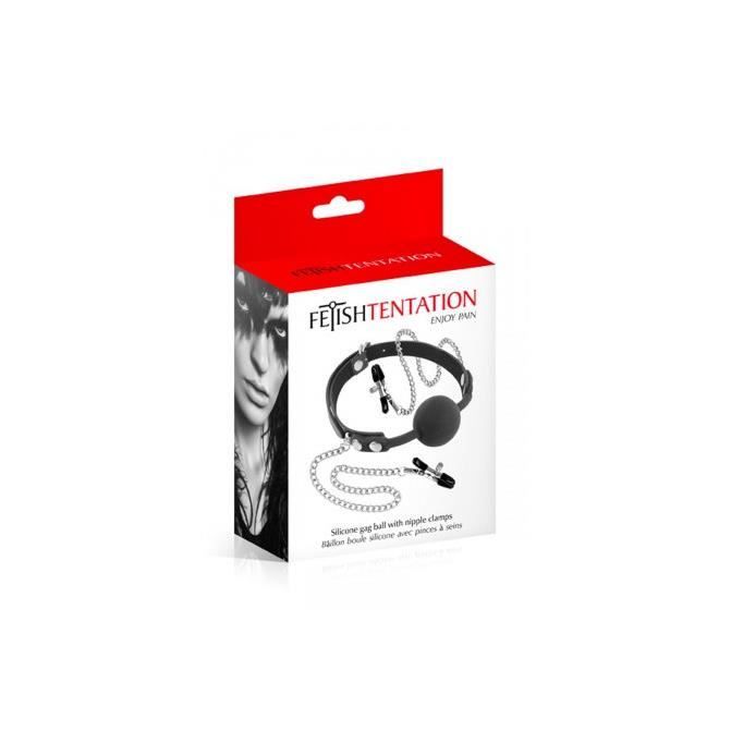 Baillon pinces à tétons - Fetish Tentation