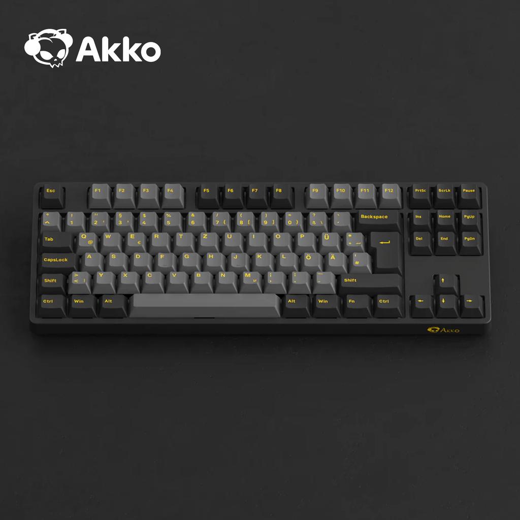 Akko Schwarz & Gold 5087S ISO DE Layout Kabelgebundenes Tenkeyless Mechanisches Keyboard