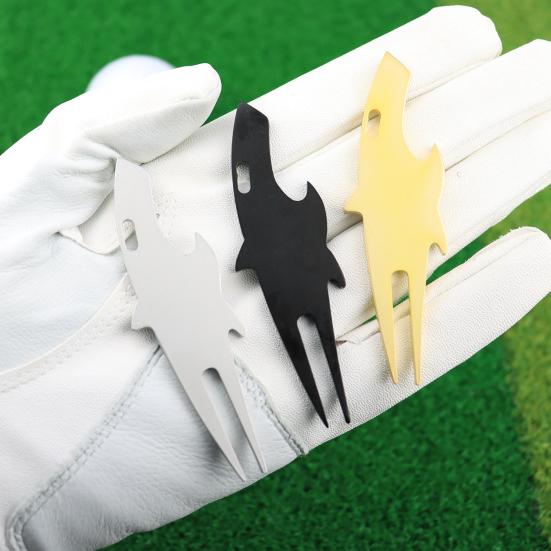 Divot-Tool Feine Verarbeitung Rostfrei Galvanisierung Hai-Form Verschleißfest Reparatur Golf-Grün