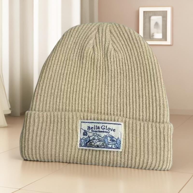 Korean versatile knitted autumn and winter wool hat, surrounded by ear protectors, cold hat, blue hat, big head to keep warm