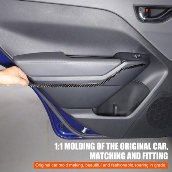 Soft Carbon Fiber Rear Door Upper Side Slot Trim Sticker For Subaru Crosstrek 24
