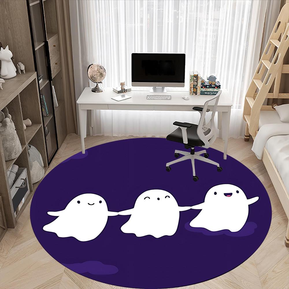 1pc Ghost Party Office Round Area Rug, Under Office Chairs Bedroom Living Room Home Decor, Room Deco