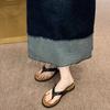Wedge heel flip-flops outer wear women's shoes 2025 new summer niche fashion casual versatile retro sandals