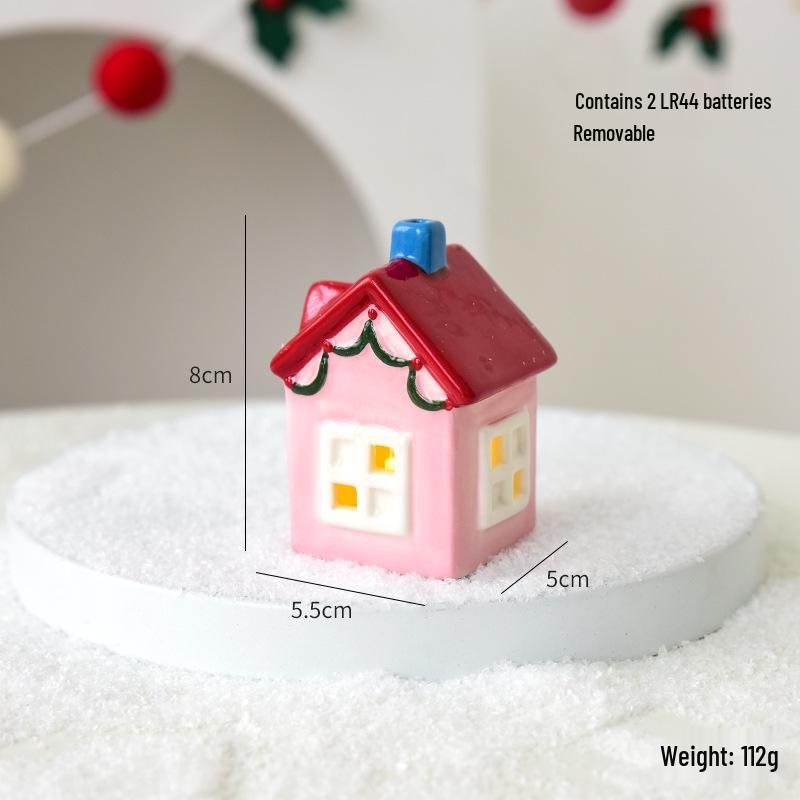 NUCHI Colorful Macaron Ceramic Christmas House Ornament