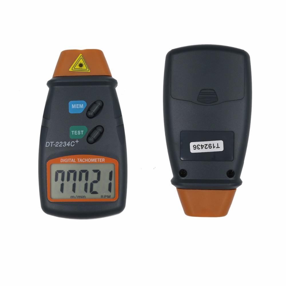 DT-2234C LCD Handheld Laser Digital Tachometer Non-Contact Tach 2.5RPM-99999RPM Motor Speed Meter with 3pcs Reflective Tape