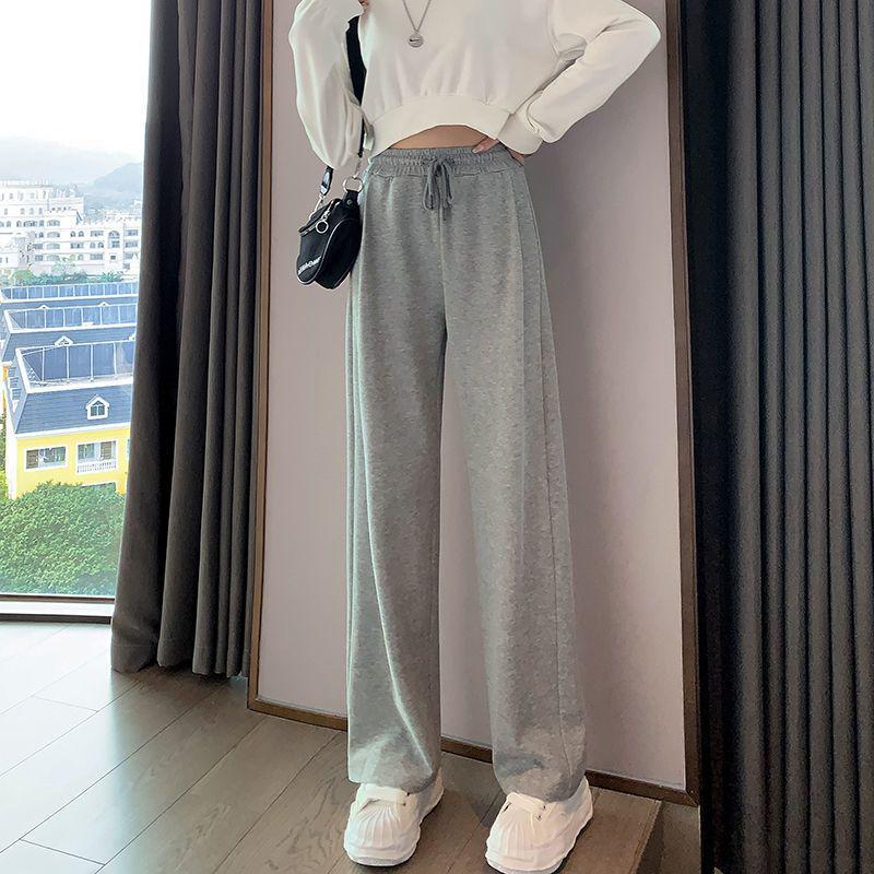 

Women s Versatile Wide-Leg Pocket Pants: Slimming, Loose Fit & Trendy Straight-Leg, Perfect for Spring Casual or Sports Wear 2XL, 130-150 lbs